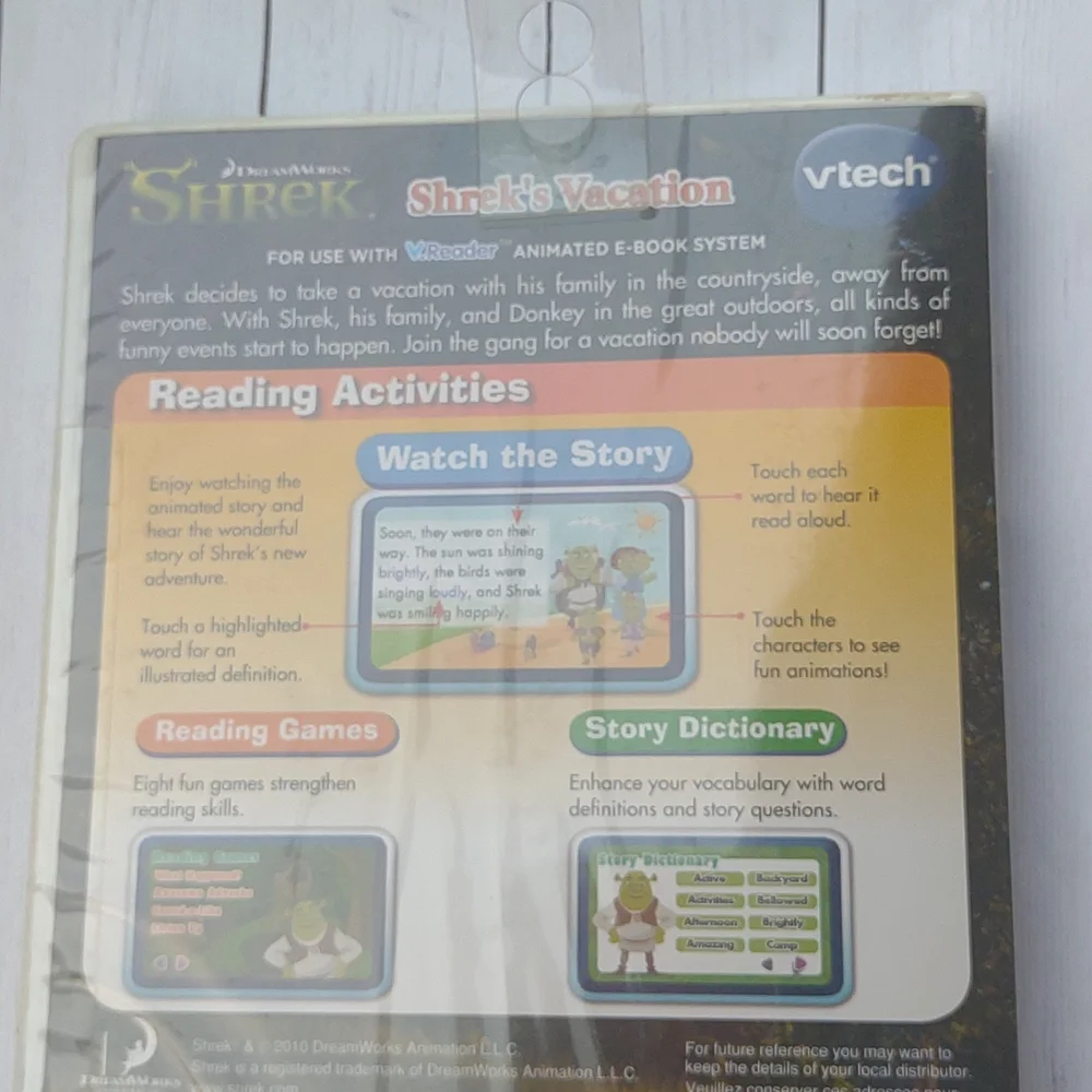 Sealed 🆕 Shrek's Vacation Animated -Book Ages 5-7 New Sealed VTech V Reader